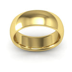 10K Yellow Gold 7mm heavy weight half round comfort fit wedding band - DELLAFORA