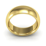 10K Yellow Gold 7mm heavy weight half round comfort fit wedding band - DELLAFORA