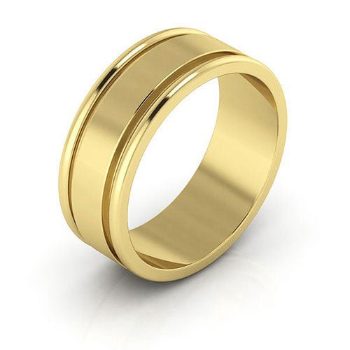 10K Yellow Gold 7mm raised edge design wedding band - DELLAFORA