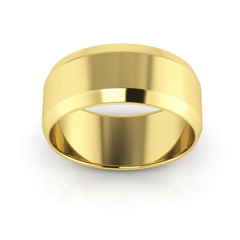 10K Yellow Gold 8mm beveled edge wedding band - DELLAFORA