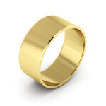 10K Yellow Gold 8mm extra light flat wedding bands - DELLAFORA