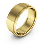 10K Yellow Gold 8mm flat edge design comfort fit wedding band - DELLAFORA