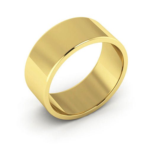 10K Yellow Gold 8mm flat wedding band - DELLAFORA