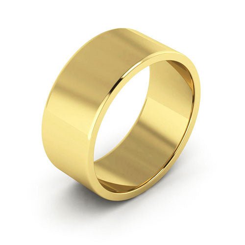10K Yellow Gold 8mm flat wedding band - DELLAFORA