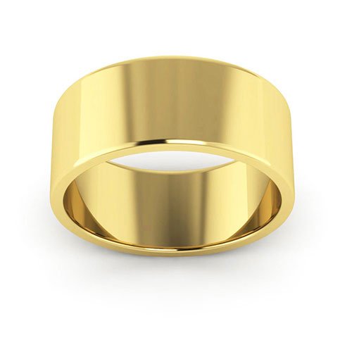 10K Yellow Gold 8mm flat wedding band - DELLAFORA