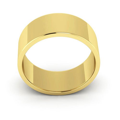 10K Yellow Gold 8mm flat wedding band - DELLAFORA