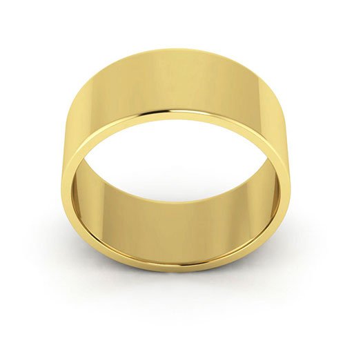 10K Yellow Gold 8mm flat wedding band - DELLAFORA