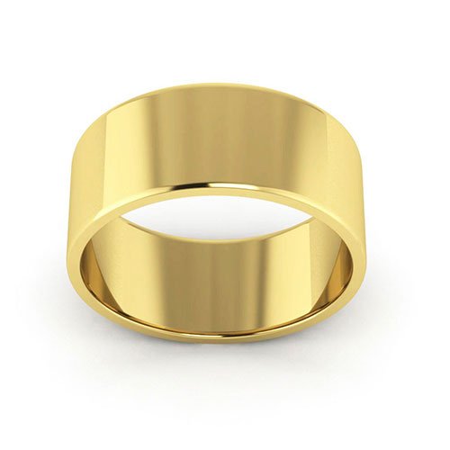 10K Yellow Gold 8mm flat wedding band - DELLAFORA