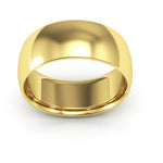 10K Yellow Gold 8mm half round comfort fit wedding band - DELLAFORA