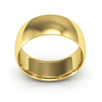 10K Yellow Gold 8mm half round comfort fit wedding band - DELLAFORA