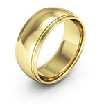 10K Yellow Gold 8mm half round edge design comfort fit wedding band - DELLAFORA