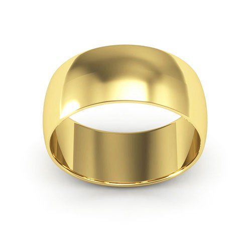 10K Yellow Gold 8mm half round wedding band - DELLAFORA