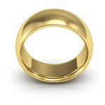 10K Yellow Gold 8mm heavy weight half round comfort fit wedding band - DELLAFORA