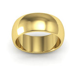 10K Yellow Gold 8mm heavy weight half round wedding band - DELLAFORA