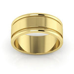 10K Yellow Gold 8mm raised edge design wedding band - DELLAFORA