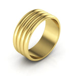 10K Yellow Gold 8mm rigged half round wedding band - DELLAFORA