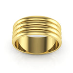 10K Yellow Gold 8mm rigged half round wedding band - DELLAFORA