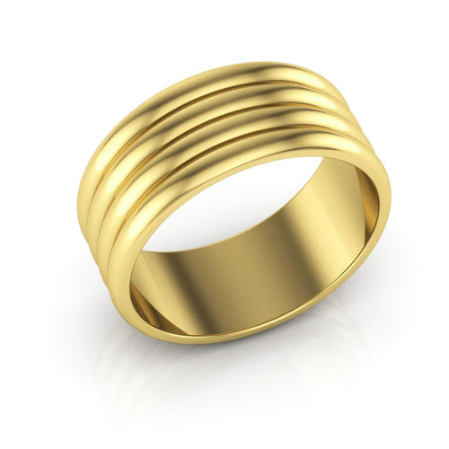 10K Yellow Gold 8mm rigged half round wedding band - DELLAFORA