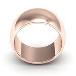 14K Rose Gold 10mm heavy weight half round wedding band - DELLAFORA