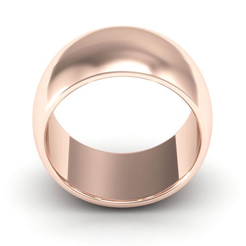 14K Rose Gold 10mm heavy weight half round wedding band - DELLAFORA