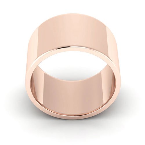 14K Rose Gold 12mm flat wedding band - DELLAFORA