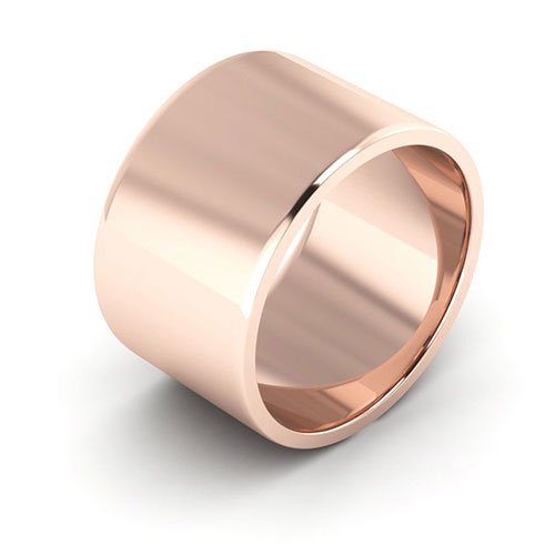 14K Rose Gold 12mm flat wedding band - DELLAFORA
