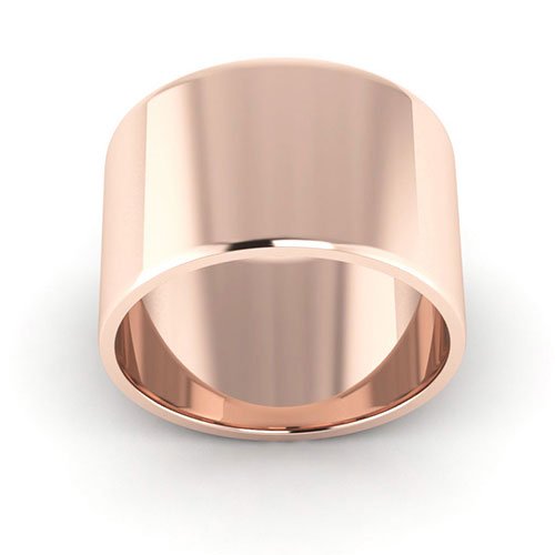 14K Rose Gold 12mm flat wedding band - DELLAFORA