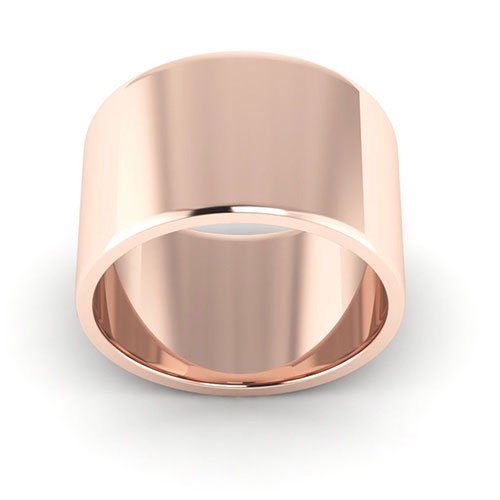 14K Rose Gold 12mm flat wedding band - DELLAFORA