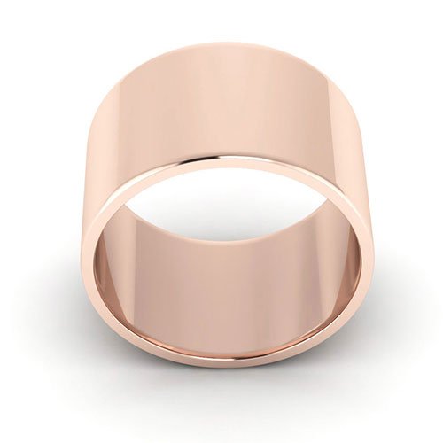 14K Rose Gold 12mm flat wedding band - DELLAFORA