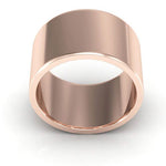 14K Rose Gold 12mm heavy weight flat wedding band - DELLAFORA