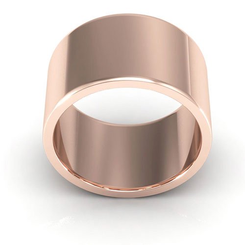 14K Rose Gold 12mm heavy weight flat wedding band - DELLAFORA