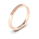 14K Rose Gold 2.5mm flat comfort fit wedding band - DELLAFORA