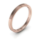 14K Rose Gold 2.5mm flat edge design comfort fit wedding band - DELLAFORA