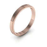 14K Rose Gold 2.5mm flat edge design wedding band - DELLAFORA