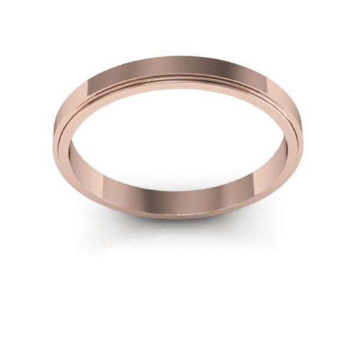 14K Rose Gold 2.5mm flat edge design wedding band - DELLAFORA