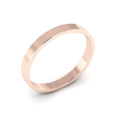 14K Rose Gold 2.5mm flat wedding band - DELLAFORA