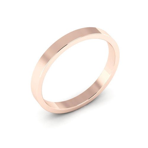 14K Rose Gold 2.5mm flat wedding band - DELLAFORA