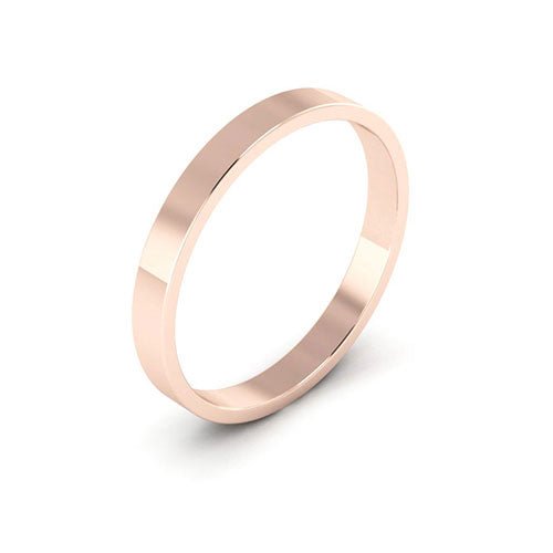 14K Rose Gold 2.5mm flat wedding band - DELLAFORA