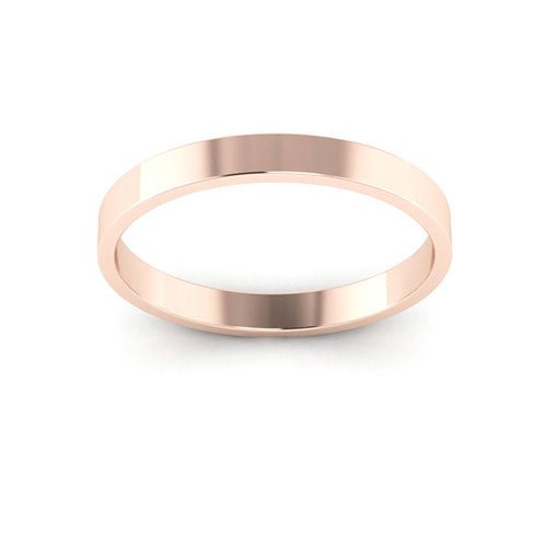 14K Rose Gold 2.5mm flat wedding band - DELLAFORA