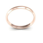 14K Rose Gold 2.5mm half round comfort fit wedding band - DELLAFORA