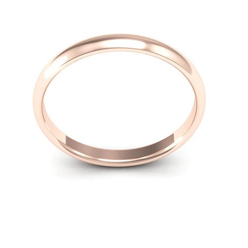 14K Rose Gold 2.5mm half round comfort fit wedding band - DELLAFORA