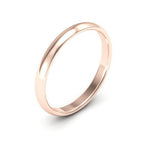 14K Rose Gold 2.5mm half round comfort fit wedding band - DELLAFORA