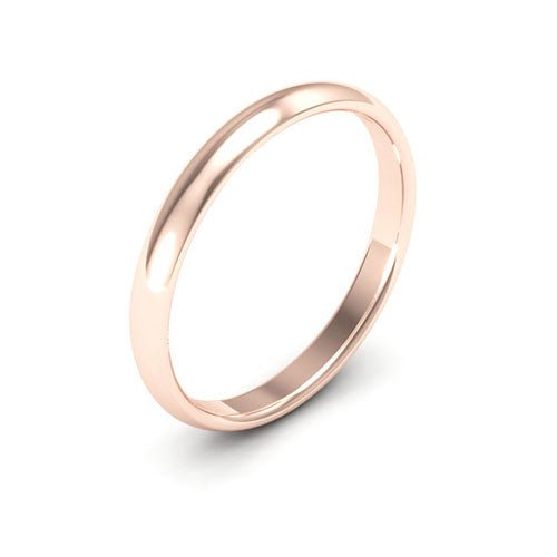 14K Rose Gold 2.5mm half round comfort fit wedding band - DELLAFORA