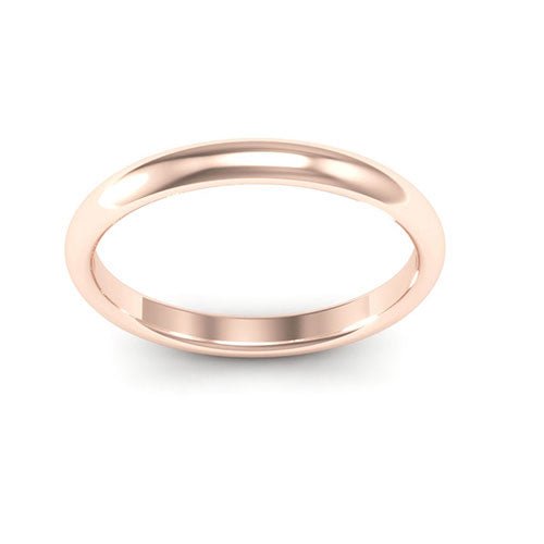 14K Rose Gold 2.5mm half round comfort fit wedding band - DELLAFORA