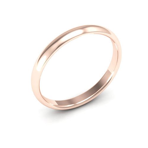 14K Rose Gold 2.5mm half round comfort fit wedding band - DELLAFORA