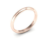 14K Rose Gold 2.5mm half round comfort fit wedding band - DELLAFORA