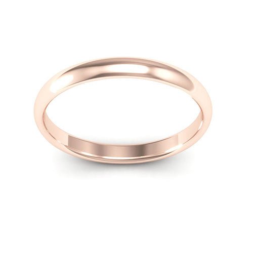 14K Rose Gold 2.5mm half round comfort fit wedding band - DELLAFORA