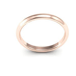 14K Rose Gold 2.5mm half round comfort fit wedding band - DELLAFORA