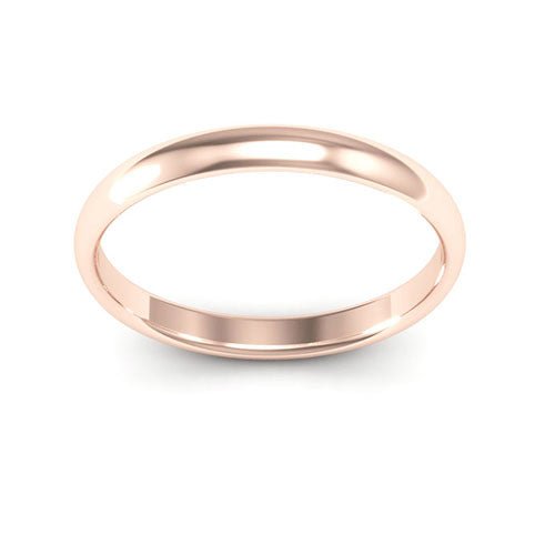 14K Rose Gold 2.5mm half round comfort fit wedding band - DELLAFORA