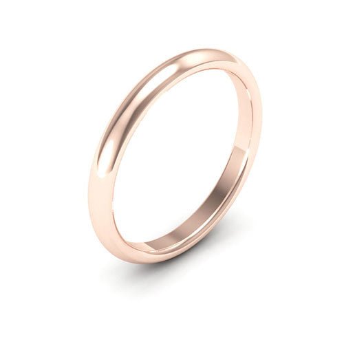 14K Rose Gold 2.5mm half round comfort fit wedding band - DELLAFORA